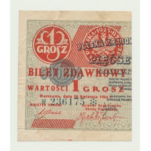 1 grosz 1924 - ser. BF❉, lewa połowa