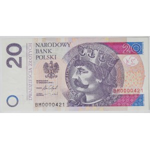 20 zlatých 2016, sér. BM 0000421, nízké č.
