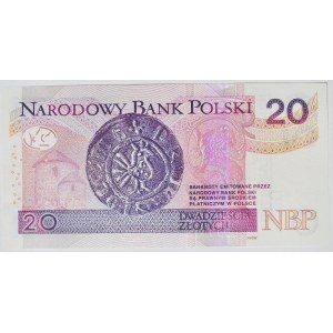 20 złotych 2016, ser. BM 0000421, niski numer