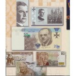 PWPW folder reklamowy z banknotami testowymi: Matuszewski, Szachy, Pszczoła,