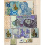 PWPW folder reklamowy z banknotami testowymi: Matuszewski, Szachy, Pszczoła,