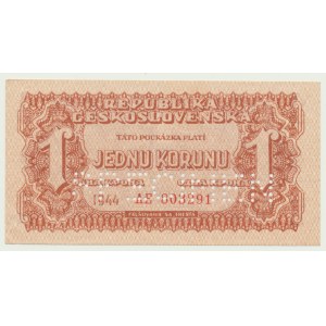 Czechosłowacja, 1 korona 1944, SPECIMEN