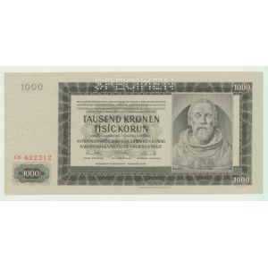 Czechy i Morawy, 1.000 koron 1942, SPECIMEN