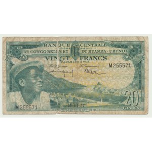 Kongo Belgijskie, Rwanda - Burundi, 20 franków 1957