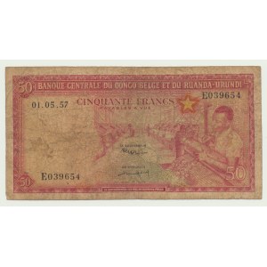 Belgian Congo, Rwanda - Burundi, 50 francs 1957