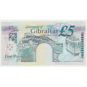 Gibraltar 5 Pounds 2000, niski nr. MM005847