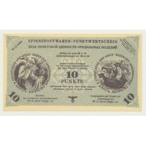 Lithuania, Economic Inspectorate in the North (German Occupation), Talon for flax and wool - 10 Points 1944