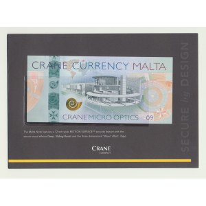 USA, Crane Currency concept banknote, Malta &amp; Micro-optics