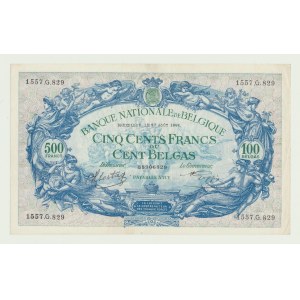 Belgia, 500 franków = 100 belgas 1948