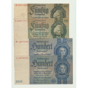 Niemcy, Zestaw 4 szt. , 50 marek 1933 i 100 marek 1935