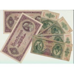 Węgry, zestaw 6 szt. , 10 forintów 1936 i 100 forintów 1945