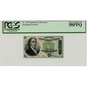 USA, 50 centów 1863 Dexter, czwarta emisja, Fractional Currency, ładne