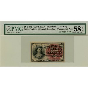 USA, 10 centów 1863, czwarta emisja, Fractional Currency, ładne