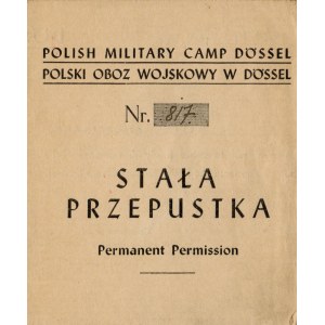 Stała przepustka Polskiego Obozu Wojskowego w D?ssel