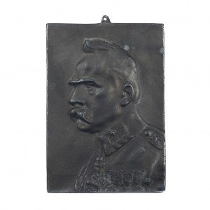 Plakieta, prostokątna z wizerunkiem Józefa Piłsudskiego