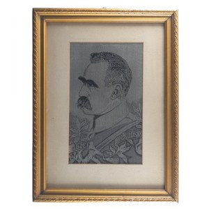 Józef Piłsudski, tkanina artystyczna z jedwabiu