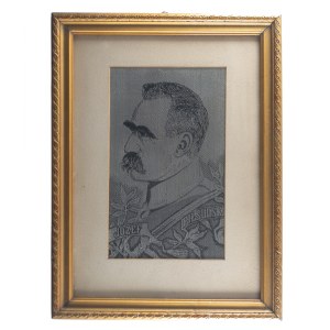 Joseph Pilsudski, silk art fabric