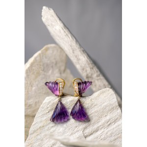 Earrings with shell motif, Austria, Vienna, mid-20th century.