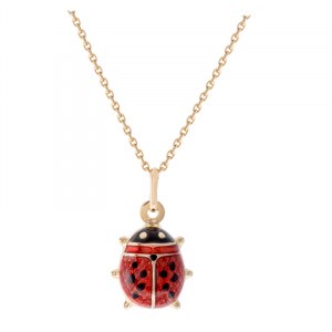Ladybug pendant with chain, Italy, second half of 20th century.