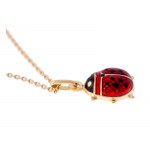 Ladybug pendant with chain, Italy, second half of 20th century.