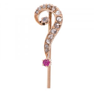 Tie pin with question mark motif, 19th/20th century, Art Nouveau