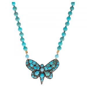 Necklace with butterfly motif, 1950s-60s.