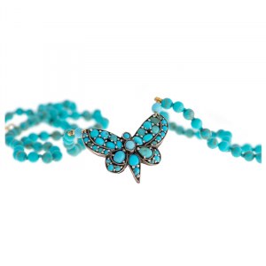 Necklace with butterfly motif, 1950s-60s.