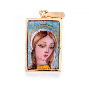 Pendant with depiction of the Madonna, France (import feature), mid-20th century.