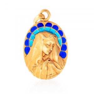 Pendant with the Mother of God, Tschudin, France, mid-20th century.