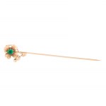 Tie pin with four-leaf clover motif, mid-20th century.