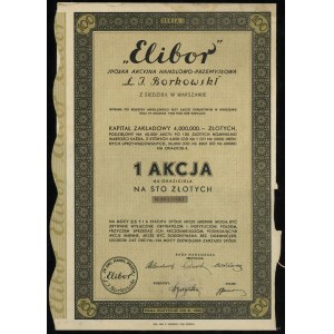 Polska, 1 akcja na 100 złotych, 1934, Warszawa