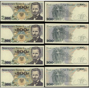 Poland, set: 4 x 200 zloty, 1.06.1982