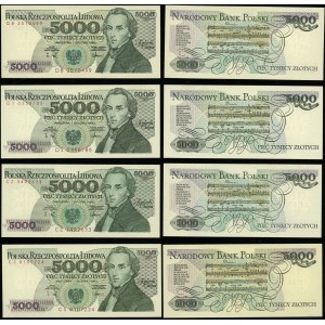 Poland, set: 4 x 5,000 zloty, 1.12.1988