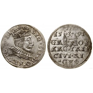 Polska, trojak, 1591, Ryga