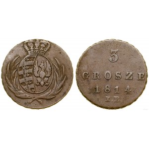 Polen, 3 grosze, 1814 IB, Warschau