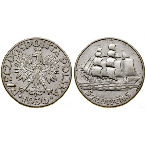 Poľsko, 5 zlotých, 1936, Varšava