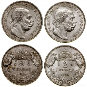 Austria, 2 x 2 crowns, 1912 and 1913, Vienna