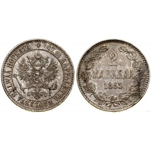Finland, 2 marks, 1865 S, Helsinki