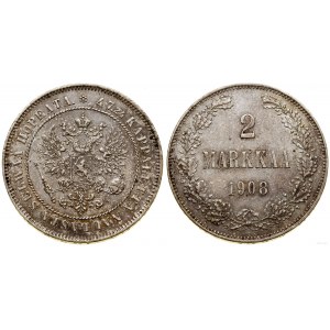 Finlandia, 2 marki, 1908 L, Helsinki