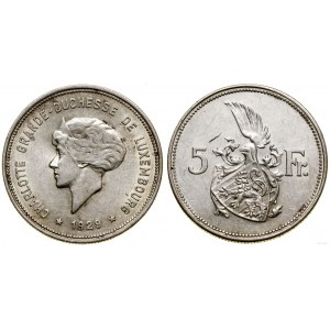 Luxembursko, 5 frankov, 1929