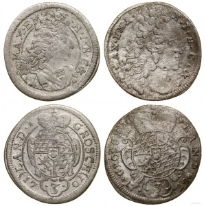 Niemcy, zestaw 2 x grosz (3 krajcary), 1701, 1719, Monachium