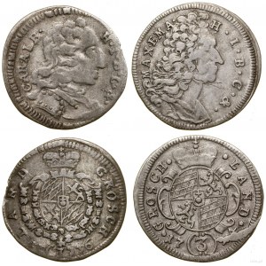 Niemcy, zestaw 2 x grosz (3 krajcary), 1724, 1736 (Karol I Albert), Monachium