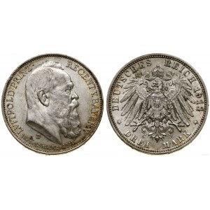 Německo, 3 marky, 1911 D, Mnichov