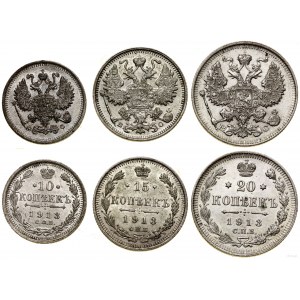 Rusko, sada: 10, 15, 20 kopějek, 1913 př. n. l., Petrohrad