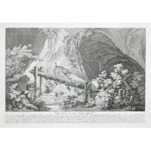 Johann Elias Ridinger (1698 - 1767), SCHLAGBAUM VOR EINEN LUCHS AUFGESTELT /PUŁAPKA NA RYSIA/, 1750