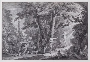 Johann Elias Ridinger (1698 - 1767), Z cyklu: DAS PARADIES ODER DIE SCHÖPFUNG UND DER SÜNDENFALL DES ERSTEN MENSCHENPAARES /RAJ ALBO STWORZENIE I UPADEK CZŁOWIEKA/, przed 1750