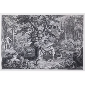 Johann Elias Ridinger (1698 - 1767), Z cyklu: DAS PARADIES ODER DIE SCHÖPFUNG UND DER SÜNDENFALL DES ERSTEN MENSCHENPAARES /RAJ ALBO STWORZENIE I UPADEK CZŁOWIEKA/, przed 1750