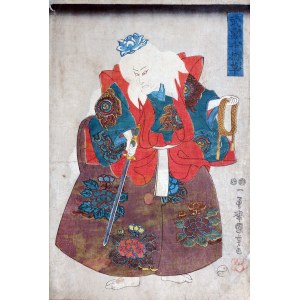 Utagawa Kuniyoshi (1797-1861), Divadelný herec KABUKI hrajúci rolu, asi 1848