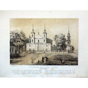 Napoleon Orda (1807-1883) Kresba, Alojzy Misierowicz (asi 1825 - Po 1900) Litografie, ŻYTOMIERZ NAD RZEKĄ TETEROW (WOULINSKY GUBERNIA), 1875
