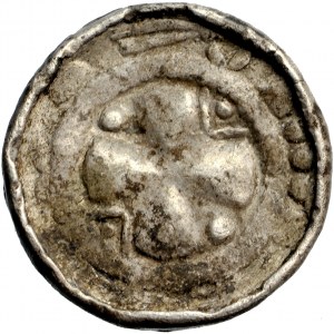 Německo, Sasko, Jindřich IV., křížový denár typu mladšího perlového kříže, asi 1060-1100.